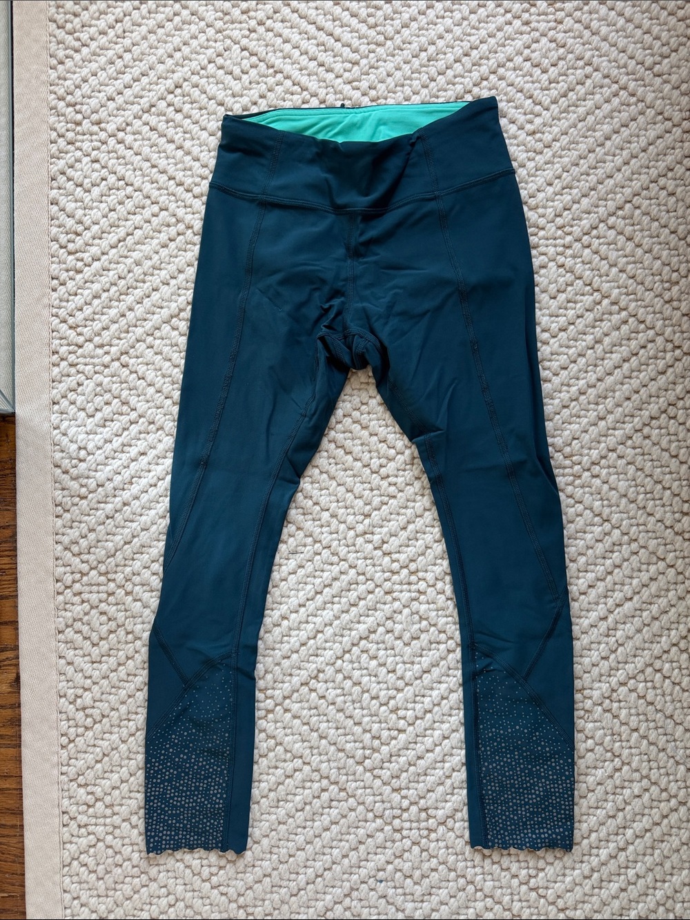 lululemon athletica Teal Leggings with Mint Waistband